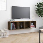 vidaXL Bibliothèque/Meuble TV Chêne fumé 143x30x36cm Bois d'ingénierie
