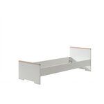 LONDON  Lit Blanc + Chevet 2 tiroirs Blanc + Armoire  2 Portes Blanc mat + Lit gigogne