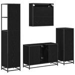 vidaXL Ensemble de mobilier de salle de bain 4 Pièces Chêne noir