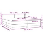 vidaXL Sommier à lattes de lit et matelas gris foncé 180x210cm velours