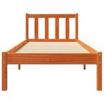 vidaXL Cadre de lit cire marron 90x200 cm bois de pin massif