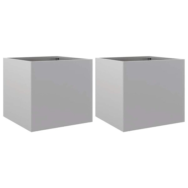 vidaXL Jardinières 2 Pièces argenté 32x30x29 cm acier galvanisé
