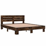 vidaXL Cadre de lit sans matelas chêne fumé 160x200 cm