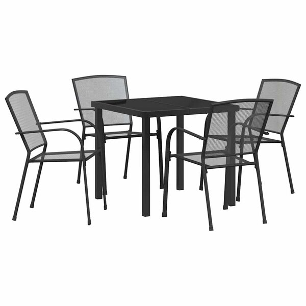 vidaXL Ensemble de salle à manger pour jardin 5 Pièces Anthracite Acier