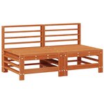 vidaXL Sofa de jardin milieu Pin massif Brun Ciré
