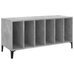 vidaXL Armoire à disques gris béton 100x38x48 cm bois d'ingénierie