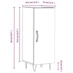 vidaXL Buffet Blanc brillant 34 5x34x90 cm Bois d'ingénierie