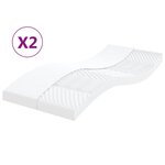 vidaXL Matelas en mousse 2 Pièces blanc 90x200 cm 7 zones dureté 20 ILD