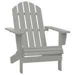 vidaXL Chaise de jardin Adirondack avec table Bois de sapin Gris