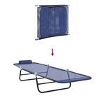 vidaXL Chaise longue pliante Bleu marine 182 x 55 x 85 5 cm Textilène