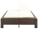 vidaXL Transat à 2 places avec coussin Marron Résine tressée