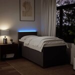 vidaXL Sommier à lattes de lit avec matelas Marron foncé 90x190 cm