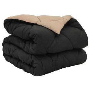 vidaXL Duvet complet toute l'année Noir et Taupe 200 x 135 cm