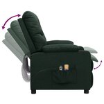 vidaXL Fauteuil électrique de massage Vert foncé Tissu