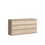 Commode CHELSEA 6 Tiroirs - Couleur chêne - 154 x 42 2 x 79 9 cm