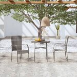 vidaXL Ensemble à manger de jardin 3 Pièces Résine tressée Gris