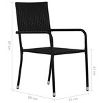 vidaXL Ensemble à manger de jardin 9 Pièces Noir