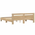 vidaXL Cadre de lit avec LED sans matelas chêne sonoma 200x200 cm