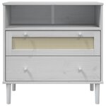 vidaXL Buffet SENJA aspect rotin blanc 80x40x80 cm bois massif de pin