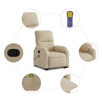 vidaXL Fauteuil inclinable de massage crème tissu microfibre