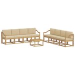 vidaXL Ensemble de canapés d'extérieur 9 Pièces Blanc et Beige