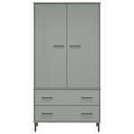 vidaXL Garde-robe avec pieds en métal Gris 90x55x172 5 cm Bois OSLO