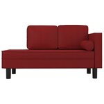 vidaXL Chaise longue coussins et traversin rouge bordeaux similicuir