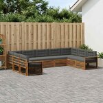 vidaXL Ensemble de canapés d'extérieur 9 Pièces Naturel et Anthracite