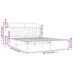 vidaXL Cadre de lit métal sans matelas et tête de lit blanc 183x213 cm