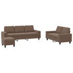 vidaXL Ensemble de canapés 3 Pièces marron tissu