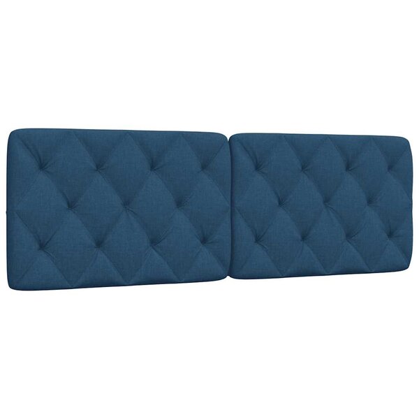 vidaXL Coussin de tête de lit bleu 160 cm tissu