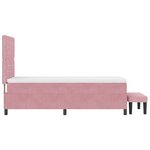 vidaXL Lit à Ressorts avec Matelas & Banc Rose 90x190 cm Velours