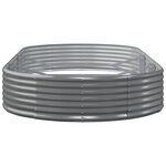 vidaXL Lit surélevé de jardin Acier galvanisé 296x140x36cm gris