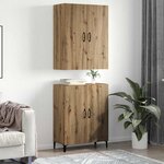 vidaXL Haut Armoire 2 Pièces Chêne artisanal Bois d'ingénierie