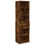 vidaXL Armoire de rangement mince chêne fumé 50x42 5x225 cm