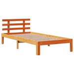 vidaXL Lit bibliothèque sans matelas cire marron 90x200 cm pin massif