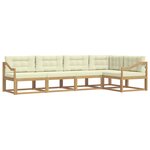 vidaXL Ensemble de canapés d'extérieur 4 Pièces Blanc et crème Polyester
