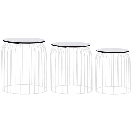 vidaXL Tables basses 3 Pièces Blanc