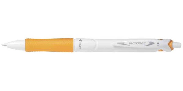 Stylo Bille Rétractable Grip ACROBALL PURE WHITE 1.0 Trait 0 4 mm Orange PILOT