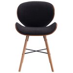 vidaXL Chaises à manger lot de 2 gris foncé tissu et bois courbé