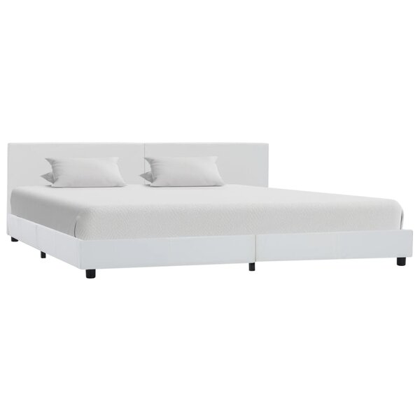 vidaXL Cadre de lit Blanc Similicuir 180 x 200 cm