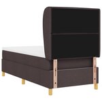 Lit à ressort vidaXL avec matelas en marron foncé  90x200 cm  tissu
