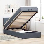 vidaXL Cadre de lit ottoman avec matelas gris foncé 80x200 cm velours