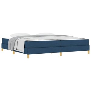 vidaXL Lit à ressorts avec matelas Bleu 200 x 200 cm tissu