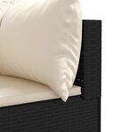 vidaXL Salon de jardin 7 Pièces avec coussins Noir Résine tressée