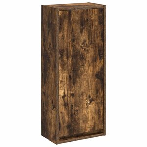 vidaXL Meuble de lavabo mural Chêne fumé 35 x 20 x 81 cm