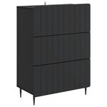 vidaXL Armoire à tiroirs 66 x 34 5 x 92 cm Bois d'ingénierie Noir