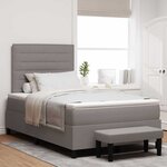 vidaXL Lit à ressorts avec matelas Taupe 120 x 190 cm tissu