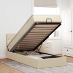 vidaXL Cadre de lit ottoman avec matelas crème 80x200 cm tissu