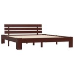 vidaXL Cadre de lit et tête de lit marron foncé 140x200 cm bois de pin
